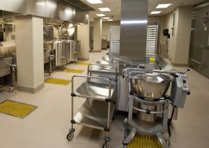 Eco-cove preformed cove base in commercial kitchen